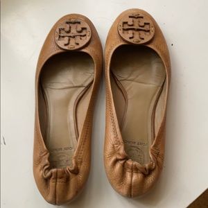 Tory Burch Reva Tan Ballet Flats